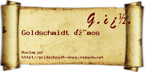Goldschmidt Ámos névjegykártya